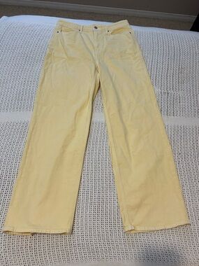 Old Navy Women’s Butter Yellow Wide Leg High Waist Pants Size 10